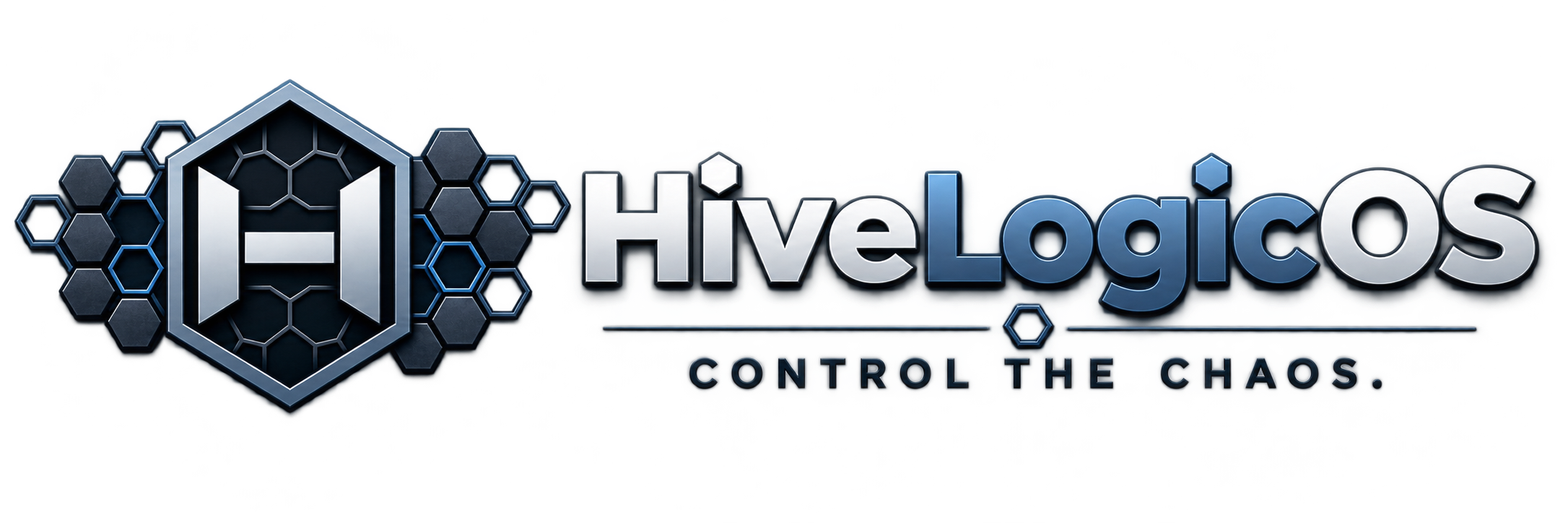 Official HiveLogicOS logo — Control the Chaos.